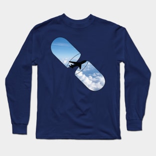 Aviation Pill with Airplane inside Long Sleeve T-Shirt